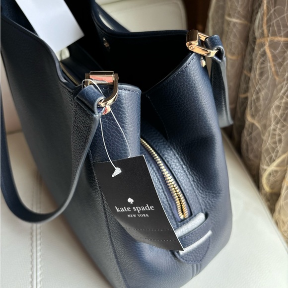 NWT Kate Spade Leila Patchwork Suede medium Triple compartment Shoulder Bag - Picture 8 of 10